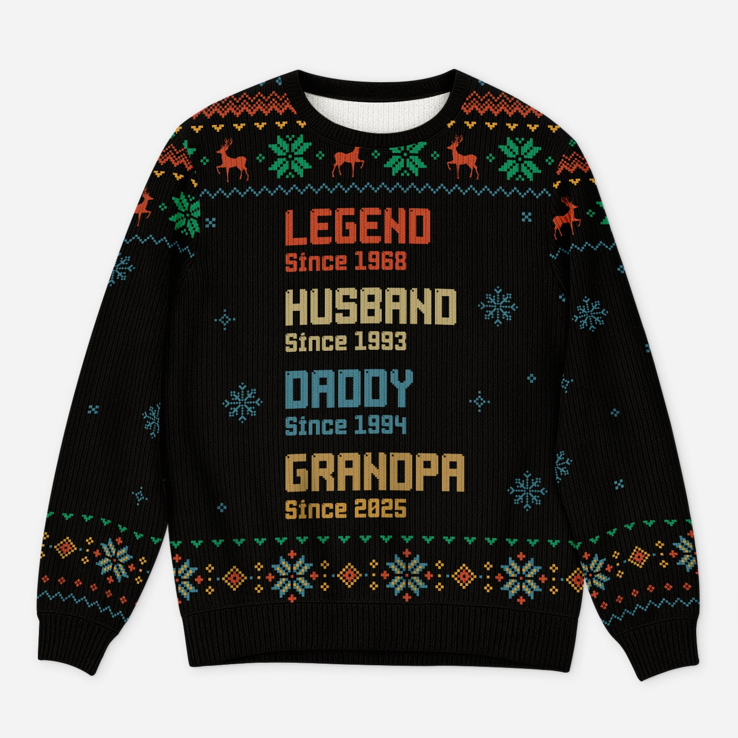 5785WUS1 personalized ugly christmas sweater legend husband dad grandpa 5785W3HNB