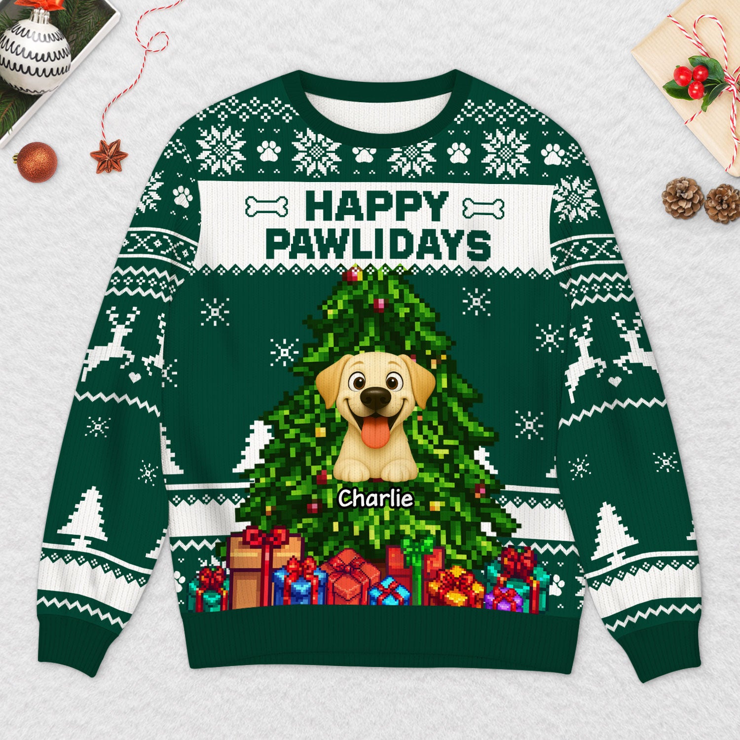 5787WUS2 personalized dog gifts christmas tree ugly sweater_ with photos 5787WTQAC