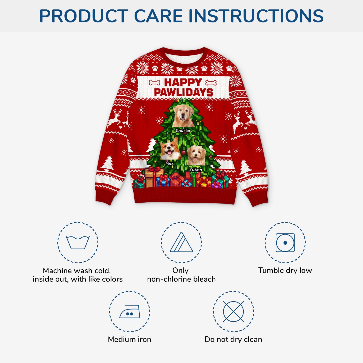 5787WUS4 personalized dog gifts christmas tree ugly sweater_ with photos 5787WTQAC