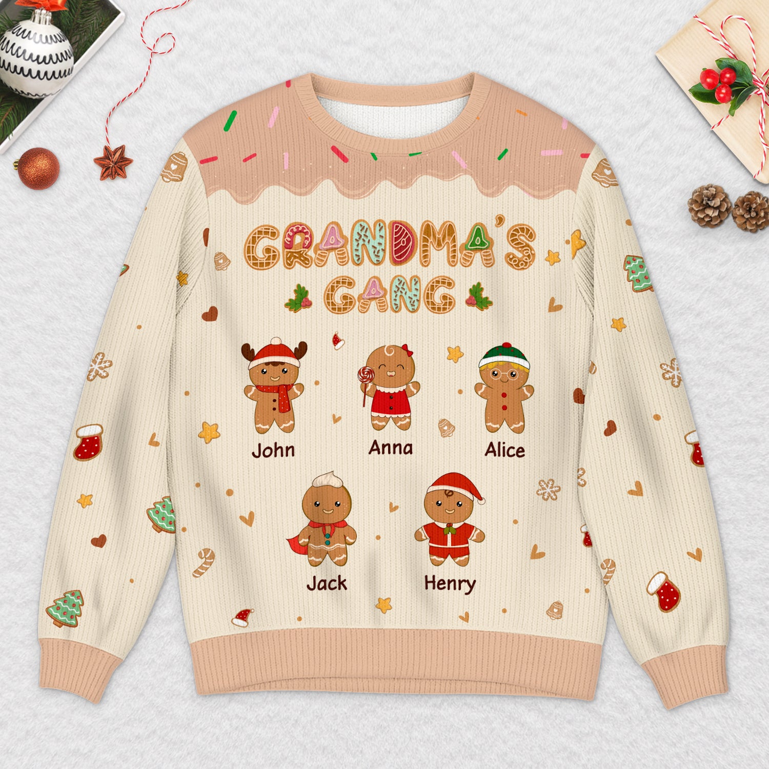 5790WUS2 personalized parent gifts gingerbread man ugly christmas sweater 5790W3YZB_9fe64717 9db5 4931 b564 0affd28dc038