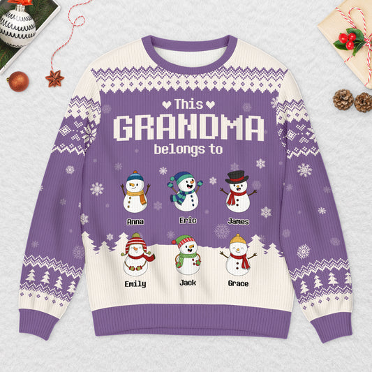 5791WUS2 custom gifts for grandpa grandma ugly christmas sweater snowman 5791WKZNB