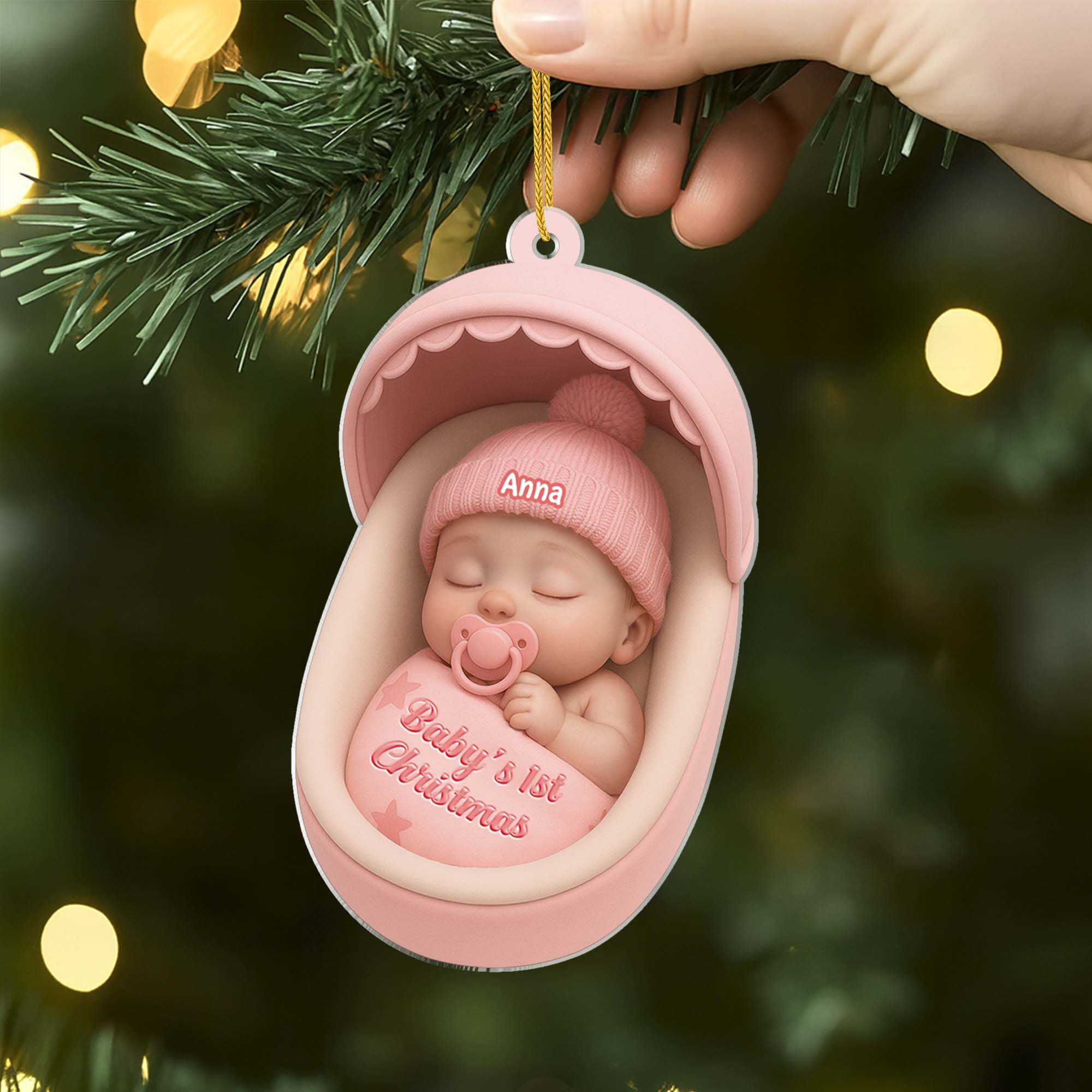 5793OUS2 3d printing effect personalized acrylic ornaments babys 1st christmas gifts 5793OKZTK