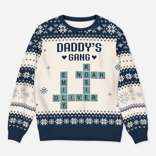 5794WUS1 personalized gifts for dad crossword ugly christmas sweater 5794W8TNB