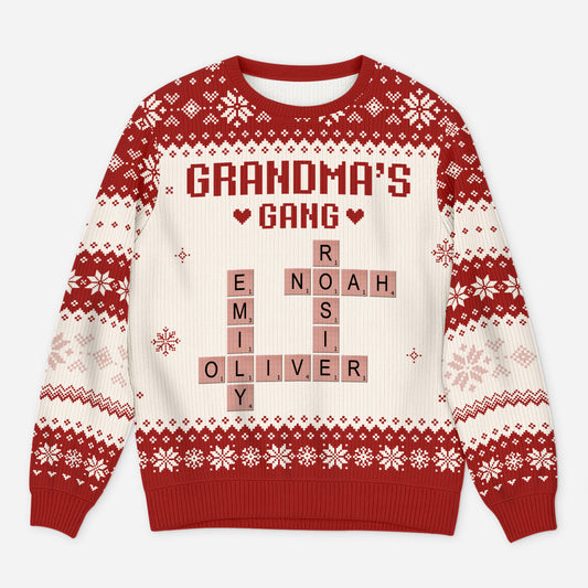 5794WUS1 personalized gifts for grandma crossword ugly christmas sweater 5794W
