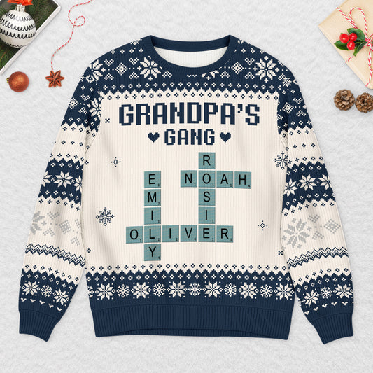 5794WUS2 personalized gifts for grandma crossword ugly christmas sweater 5794W