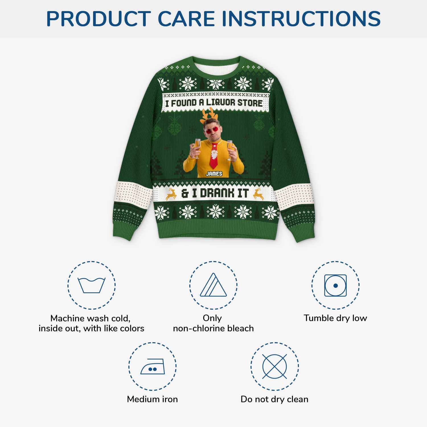 5798WUS4 custom photo ugly christmas sweater gifts for alcohol lovers 5798WKZCB