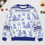 5799WUS2 personalized dog gifts blue toile ugly christmas sweater 5799WTMMC
