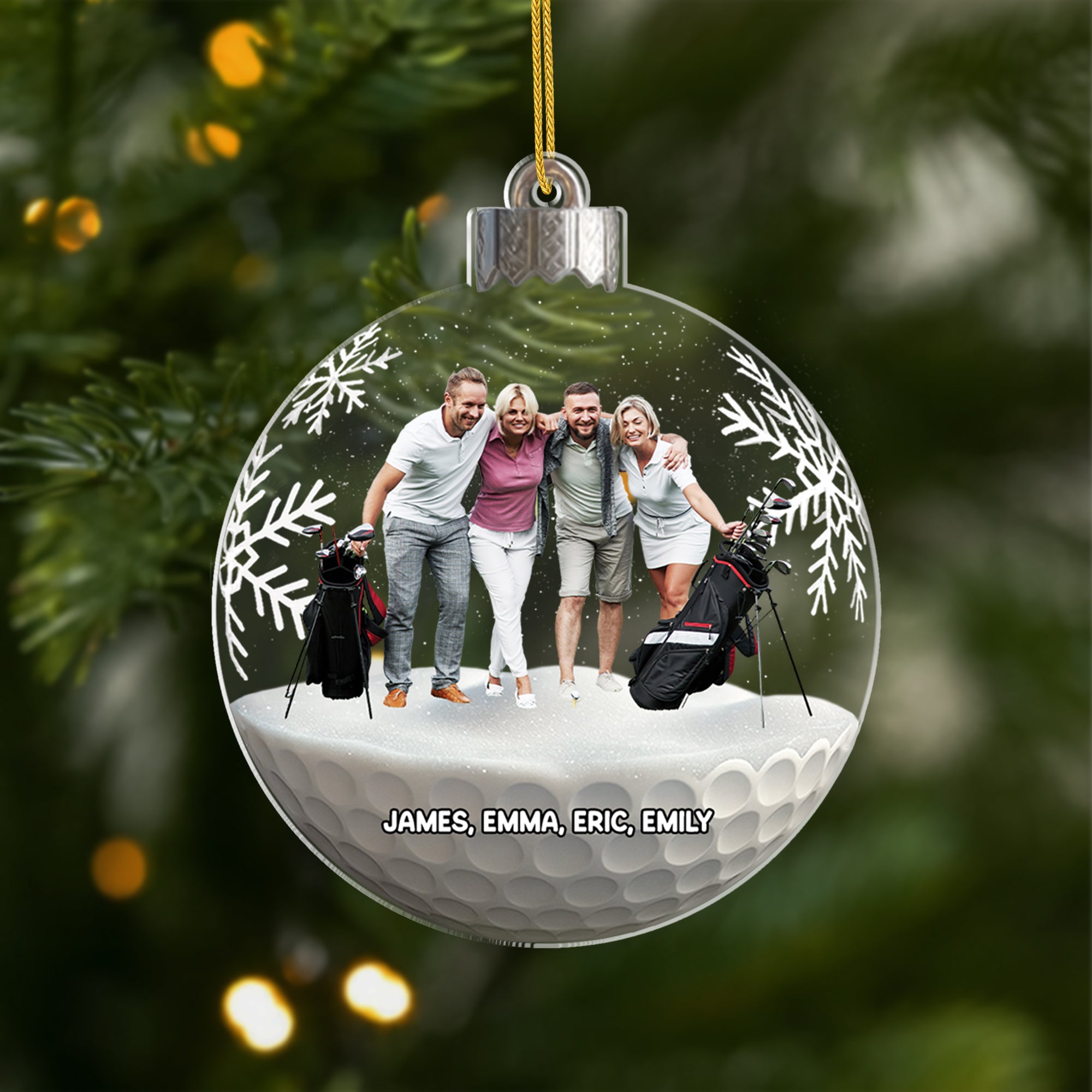5800OUS1 personalized golf gifts acrylic christmas ornament with photo 5800OKZCB