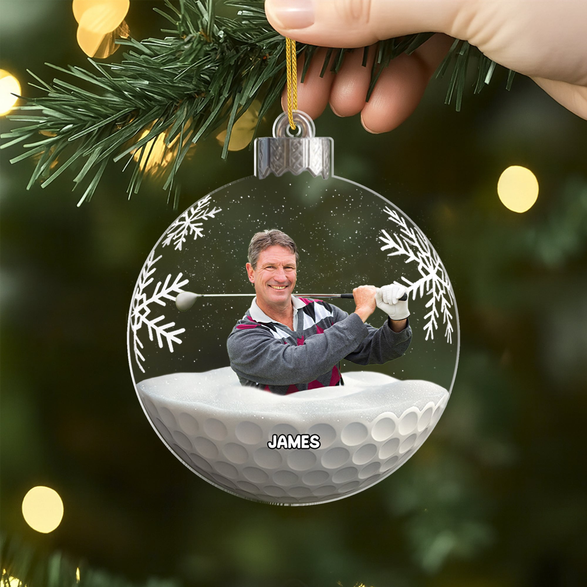 5800OUS2 personalized golf gifts acrylic christmas ornament with photo 5800OKZCB