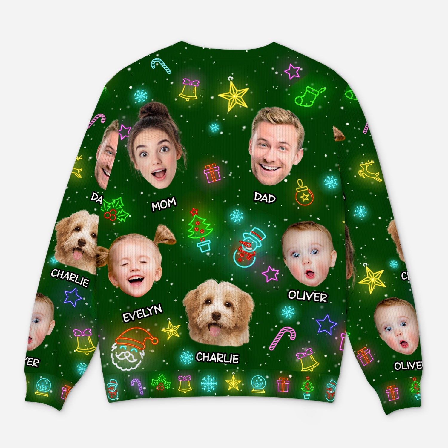 5801WUS3 custom family gifts funny ugly christmas sweater with faces 5801WTUAI