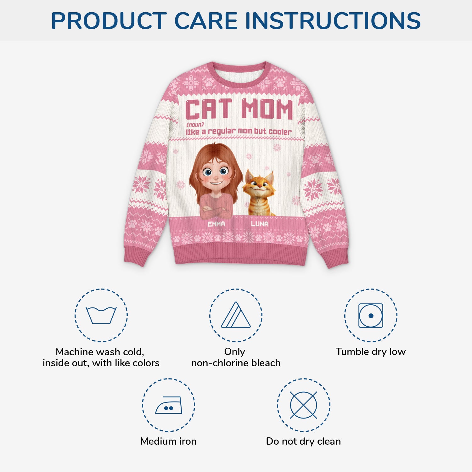 5803WUS4 personalized cat mom gifts ugly christmas sweater 5803W3HZD