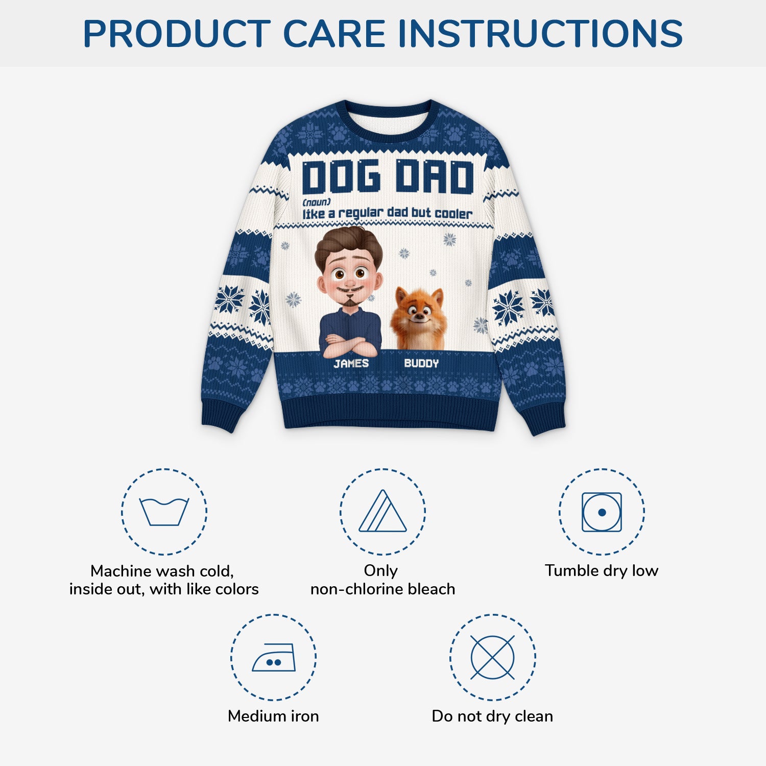 5803WUS4 personalized dog dad gifts ugly christmas sweater 5803W3HZC