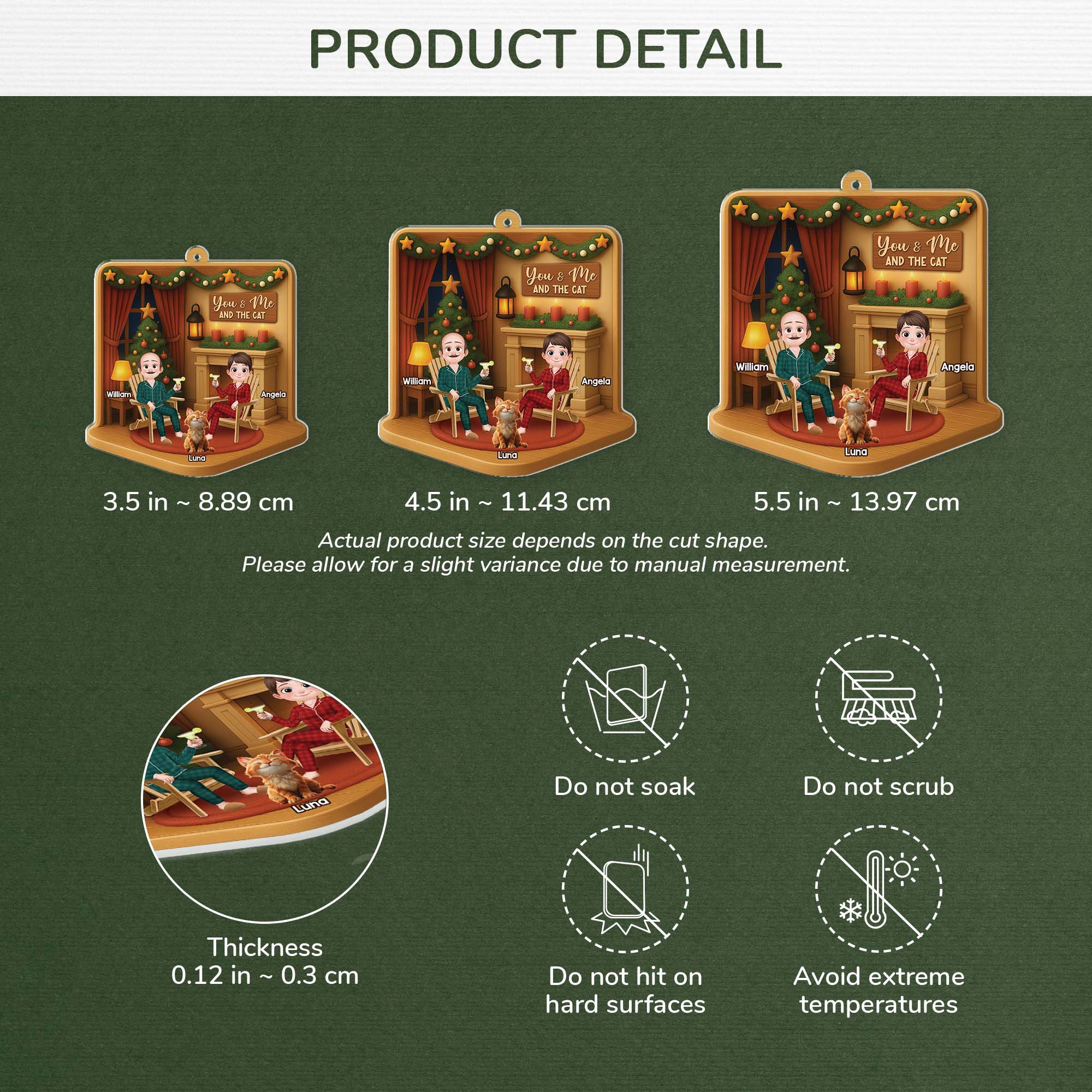 5804OUS3 3d printing effect couple with cat ornament_ custom acrylic xmas ornaments 5804OKQQD