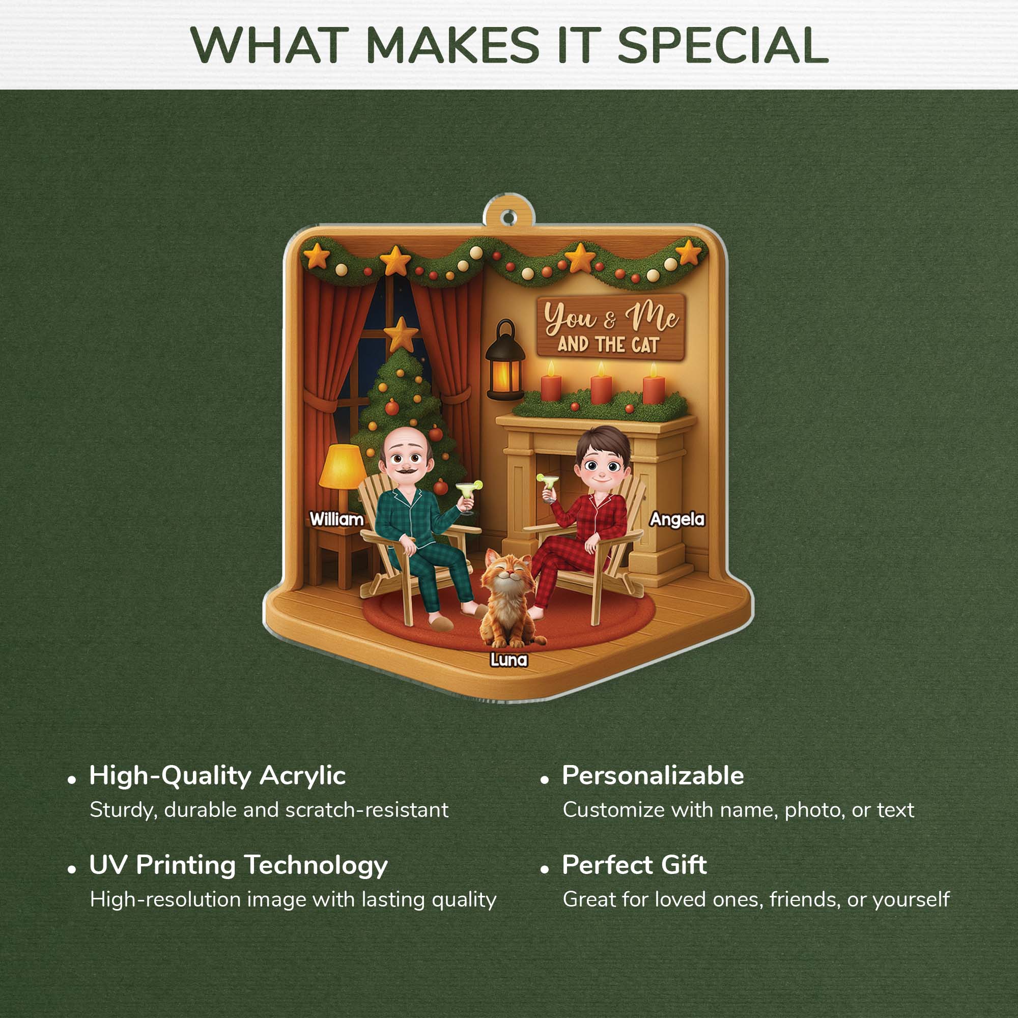 5804OUS4 3d printing effect couple with cat ornament_ custom acrylic xmas ornaments 5804OKQQD