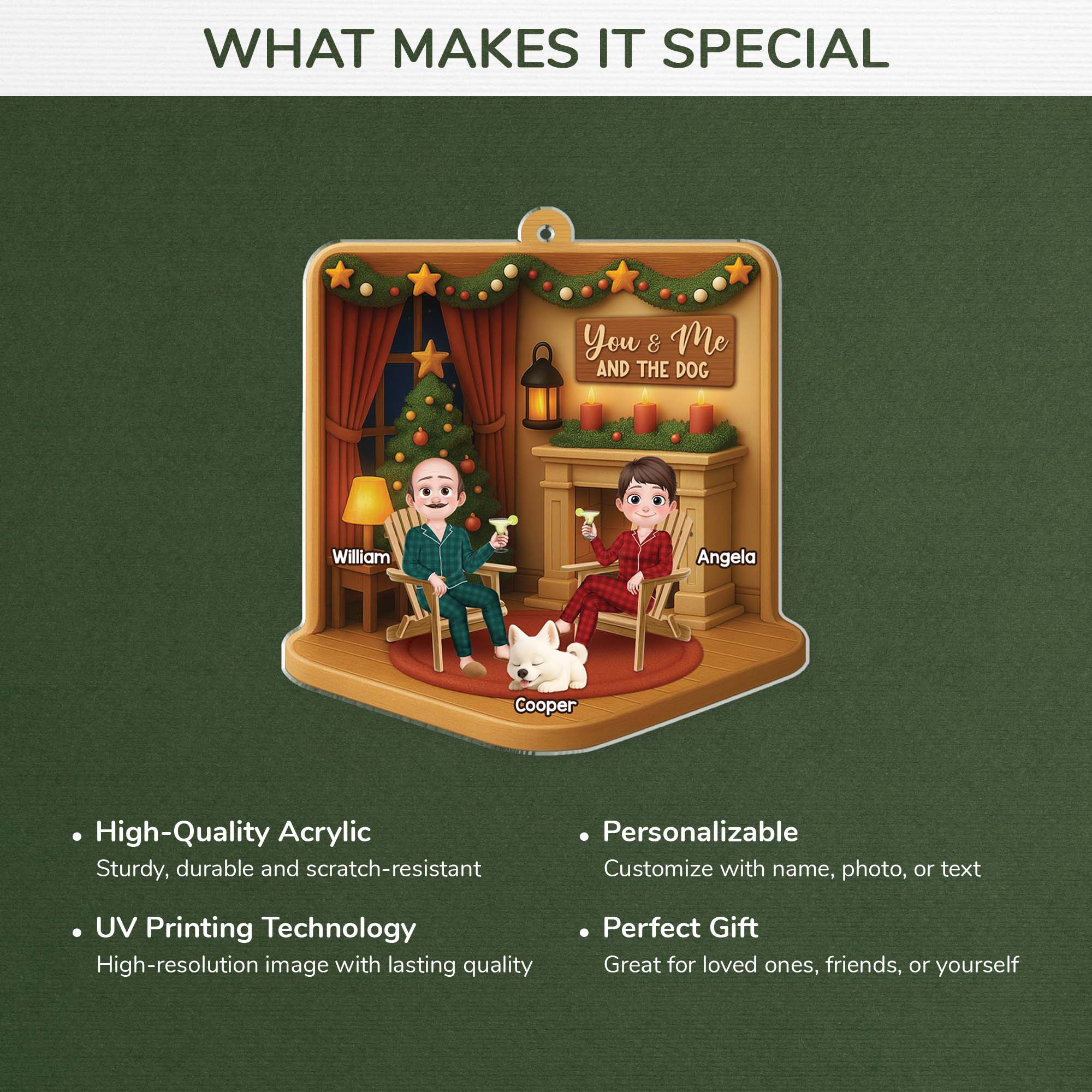 5804OUS4 3d printing effect couple with dog ornament_ custom acrylic xmas ornaments 5804OKQQC