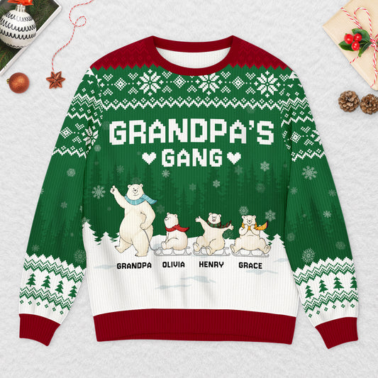 5812WUS2 personalized gifts for grandparents bear ugly christmas sweater 5812W3VNA