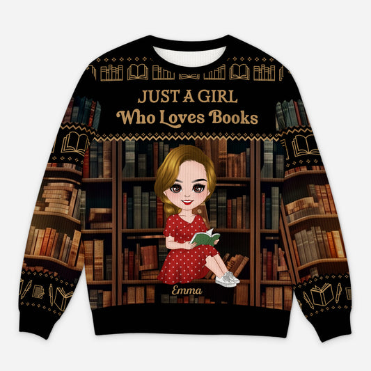 5814WUS1 personalized gifts for book lovers womens ugly christmas sweater 5814WKMZA