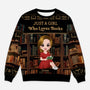 5814WUS1 personalized gifts for book lovers womens ugly christmas sweater 5814WKMZA