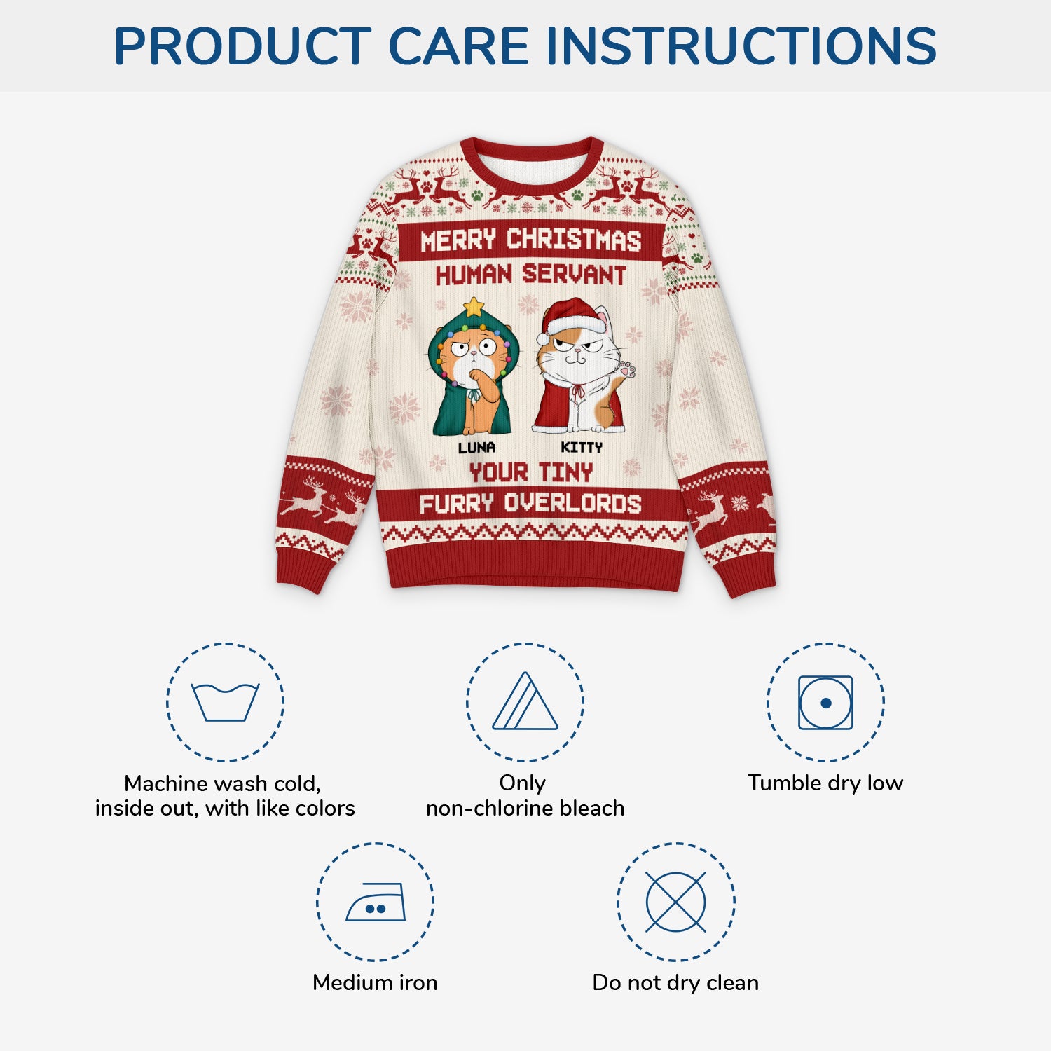 5819WUS4 custom cat ugly christmas sweater merry christmas human servant 5819W6ZZD