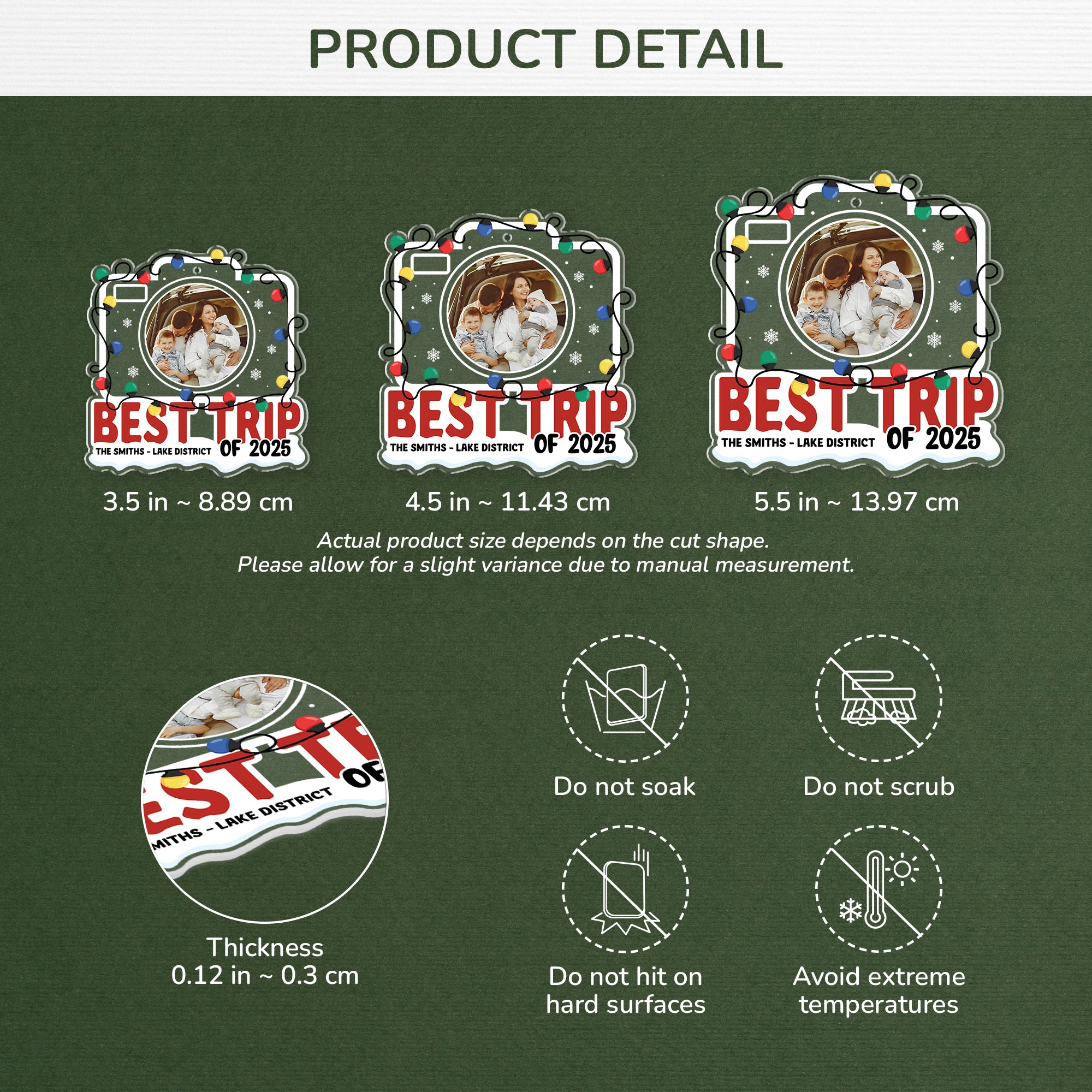 5821OUS3 custom travel gifts for family acrylic photo christmas ornaments 5821OTLNI