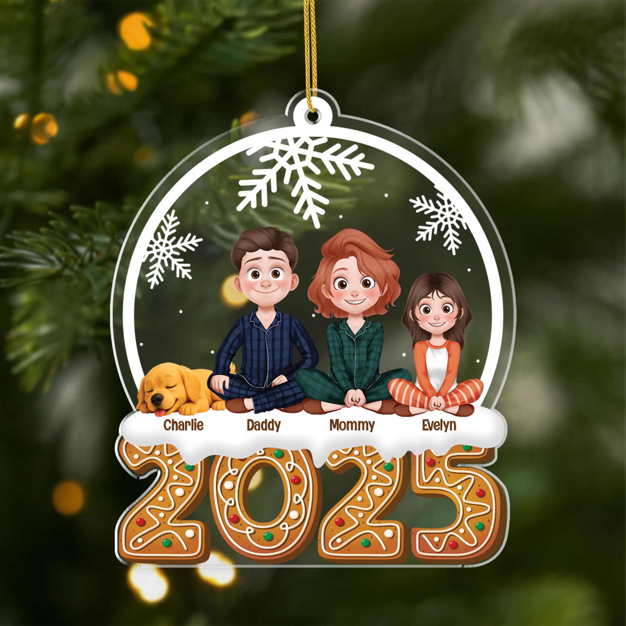 5822OUS1 custom gifts for family with pets acrylic family christmas ornaments 5822OTYAI