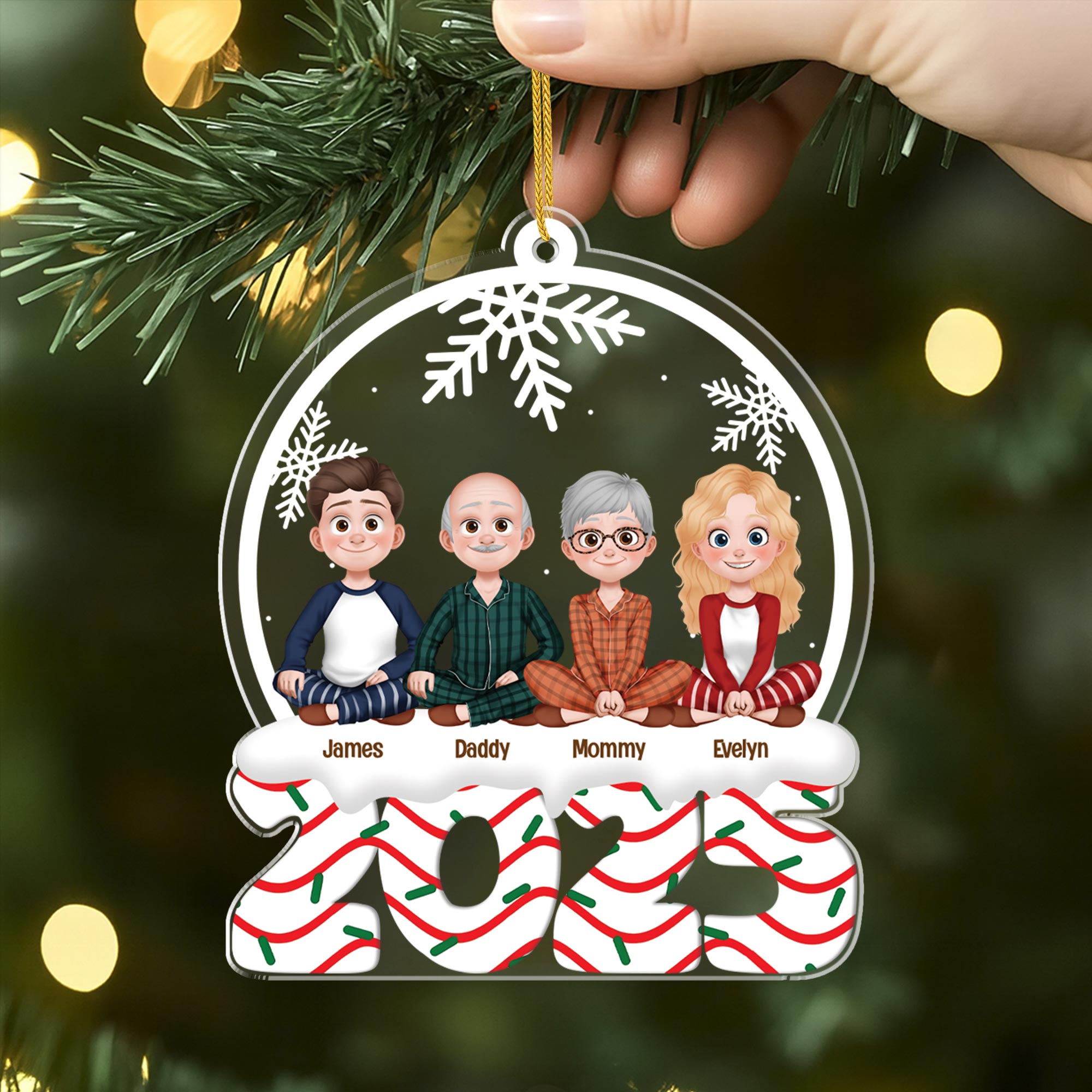 5822OUS2 custom gifts for family with pets acrylic family christmas ornaments 5822OTYAI