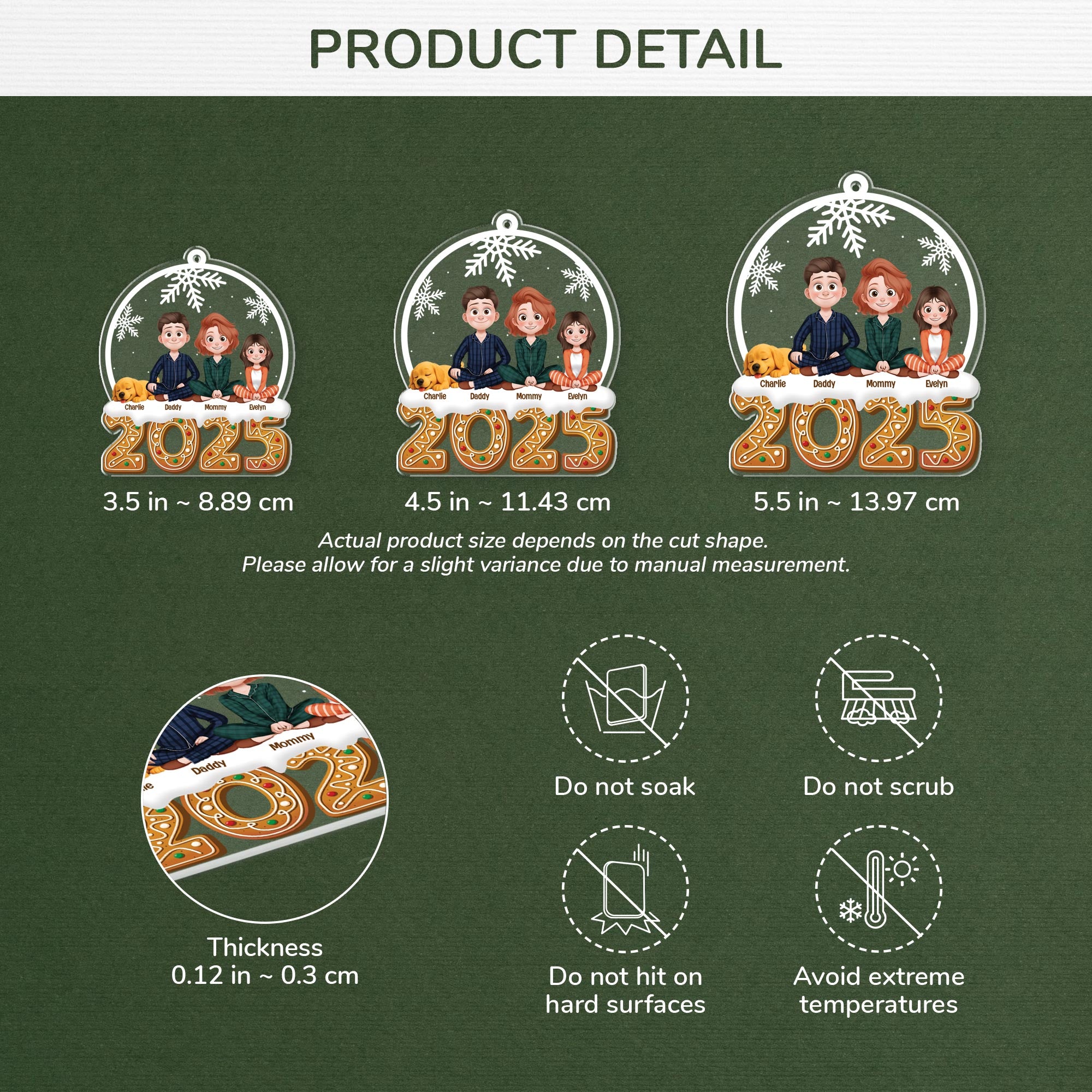 5822OUS3 custom gifts for family with pets acrylic family christmas ornaments 5822OTYAI