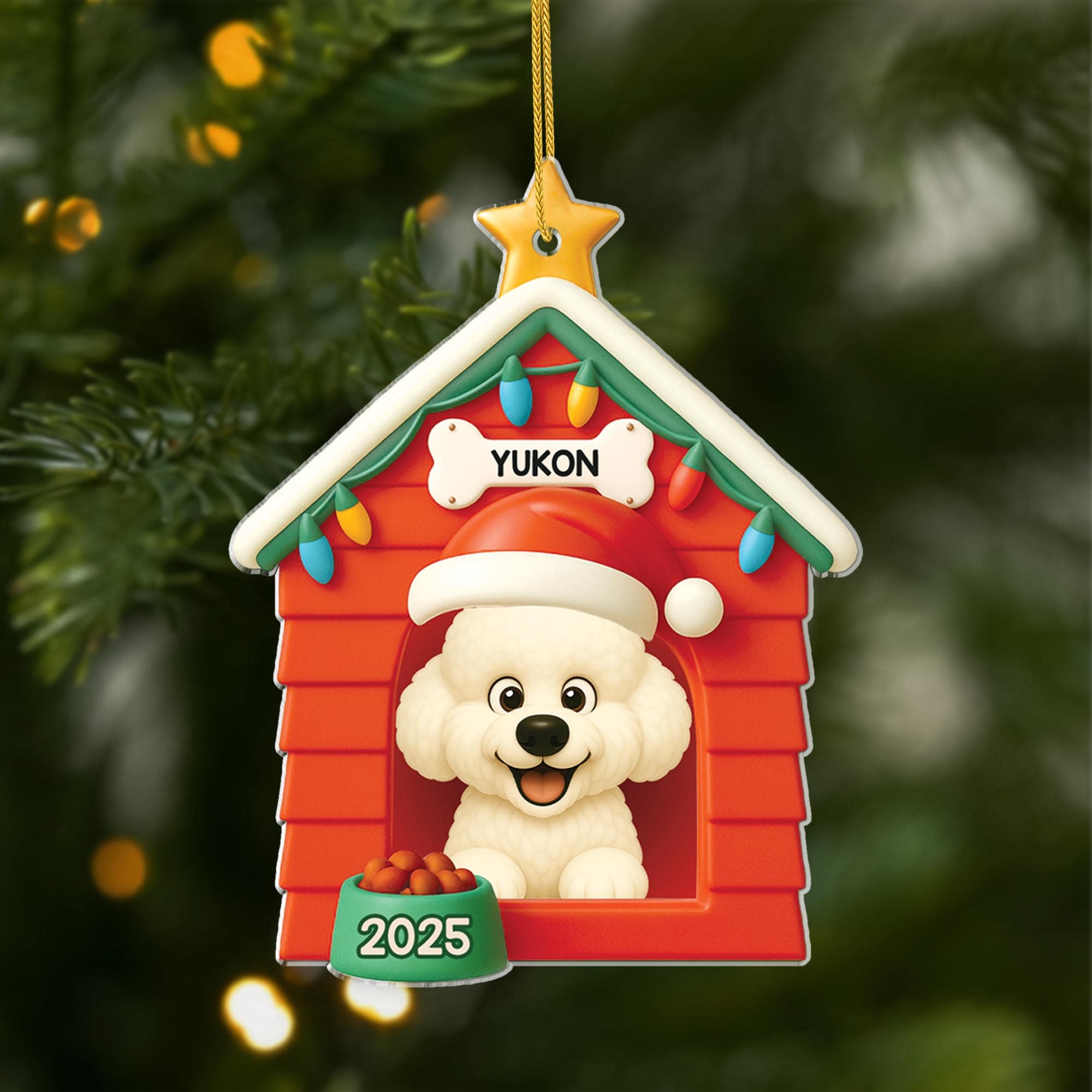 5824OUS1 3d printing effect custom dog lover gifts acrylic photo christmas ornaments 5824OKZCC min