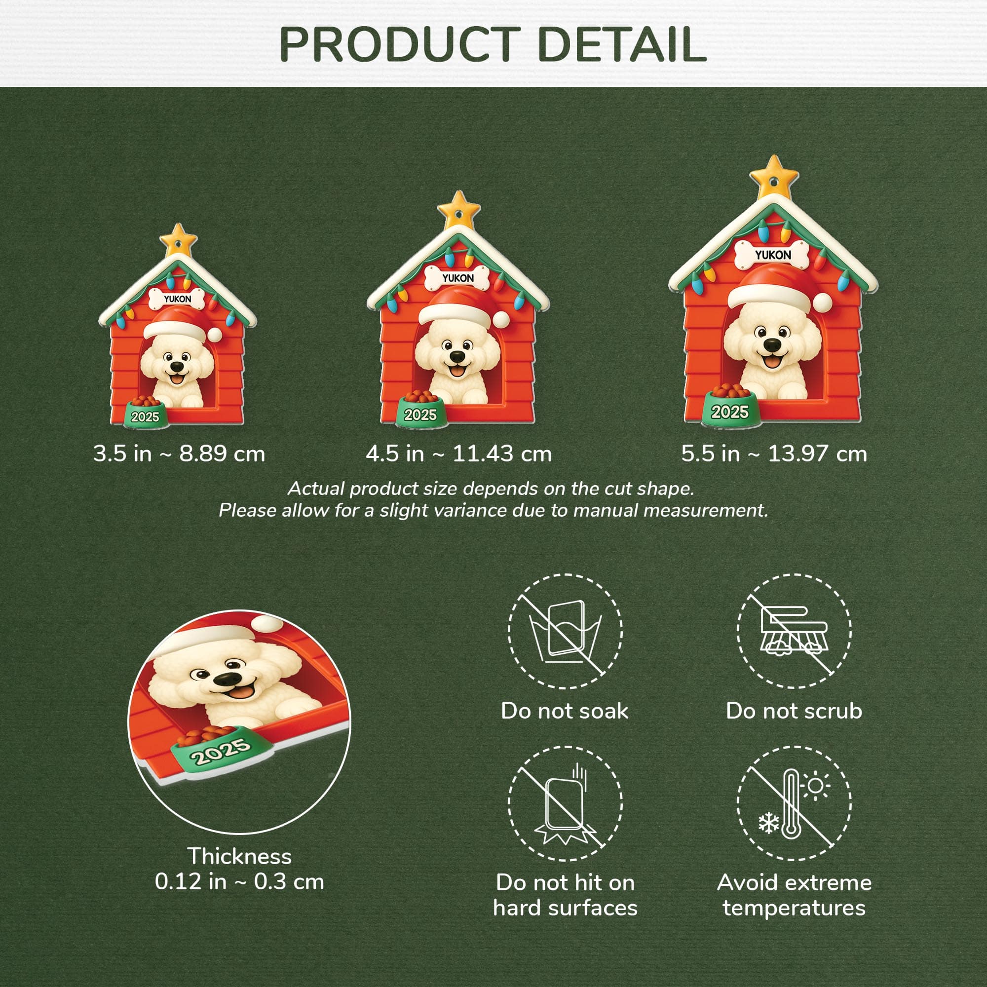 5824OUS3 3d printing effect custom dog lover gifts acrylic photo christmas ornaments 5824OKZCC min
