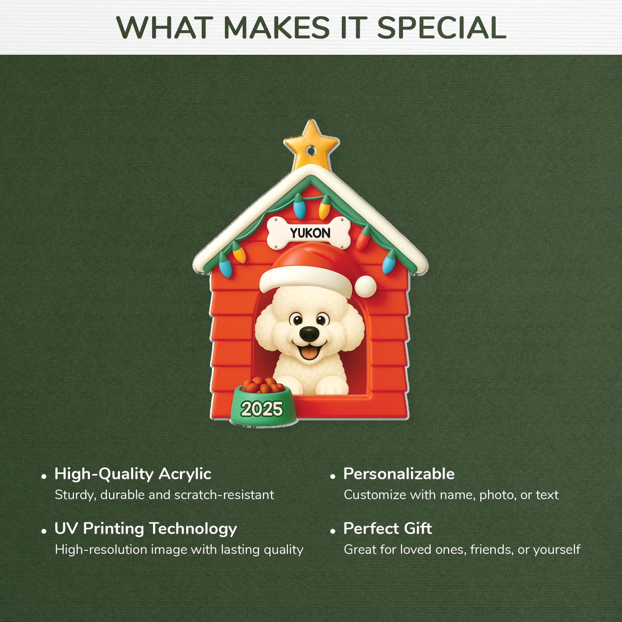 5824OUS4 3d printing effect custom dog lover gifts acrylic photo christmas ornaments 5824OKZCC min