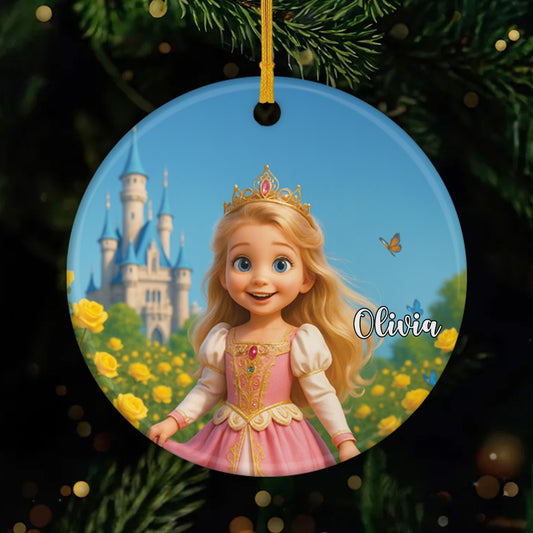 5825OUS1 custom christmas gifts for kids ceramic princess ornaments_ with photo 5825O3Q0K