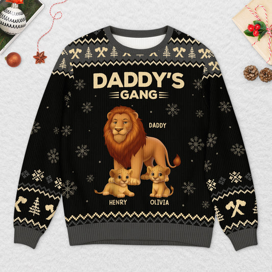 5826WUS2 personalized gifts for grandpa lions ugly christmas sweater  5826W6TTB