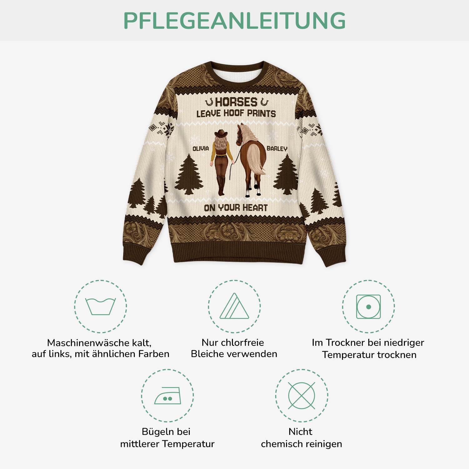 5830WUS4 horse ugly christmas sweater personalized gifts for horse lovers 5830W6TNA