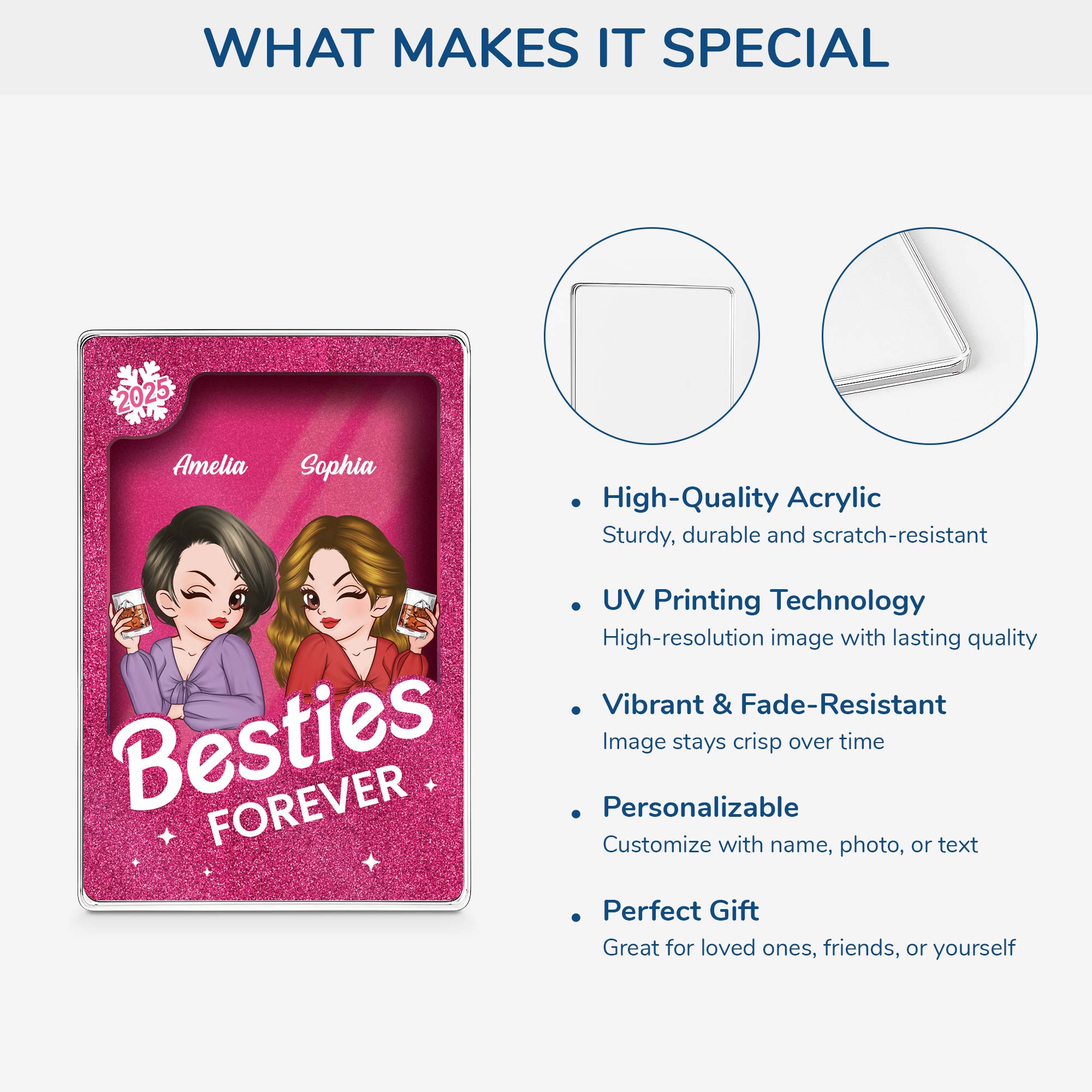 5832RUS4 custom best friend gifts besties forever rectangle acrylic plaque 5832R8ZAF
