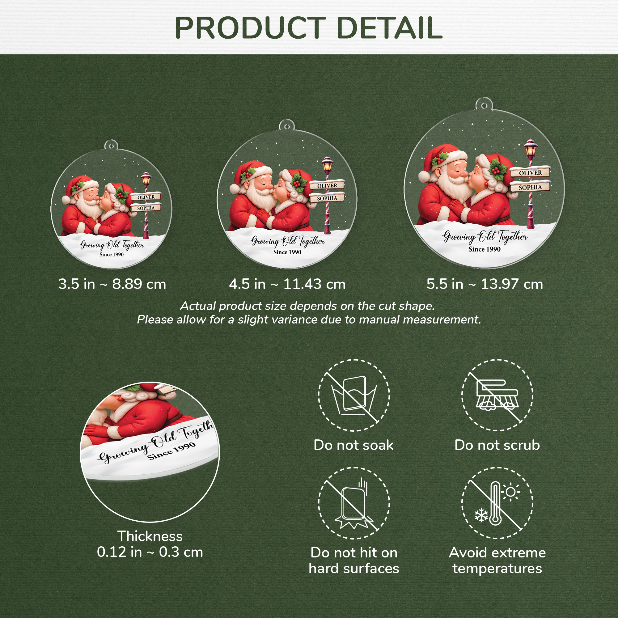 5836OUS3 personalized xmas gifts for couples acrylic santa ornaments_ 5836OTT5G