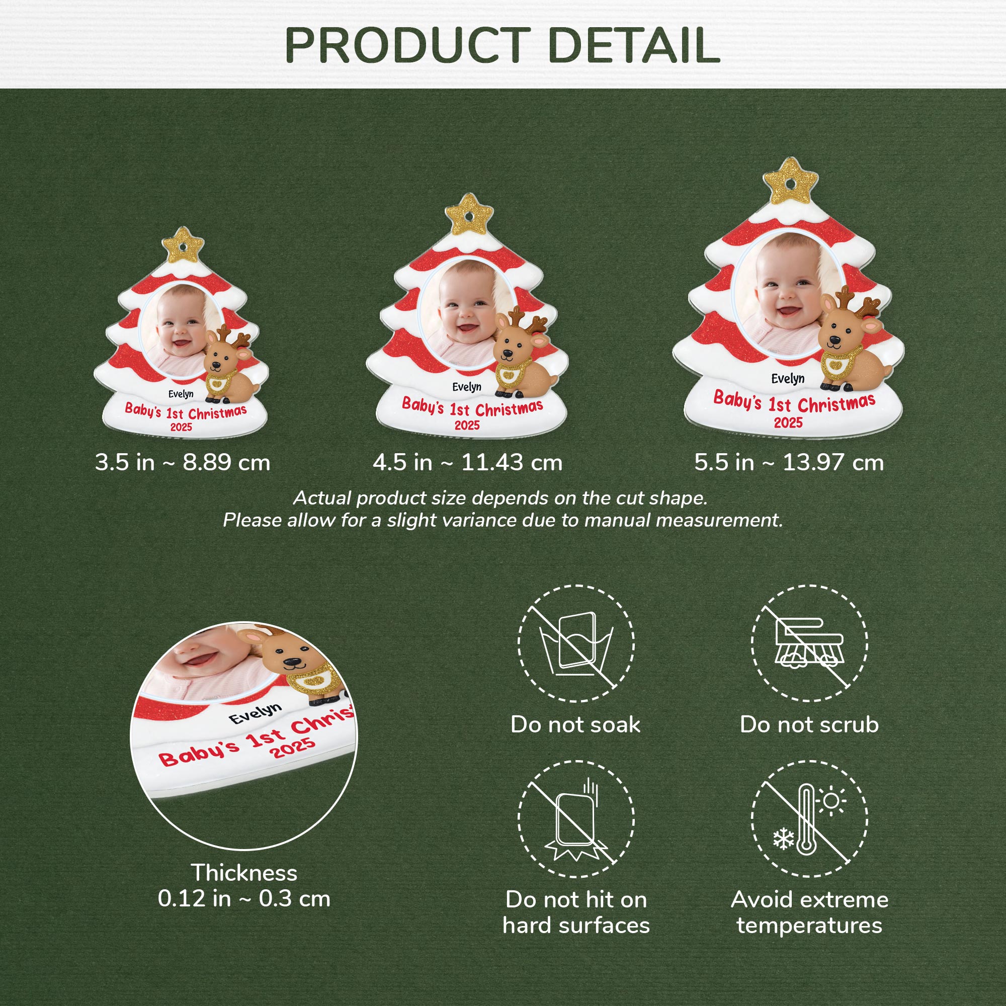 5838OUS3 custom babys 1st christmas gifts acrylic ornament_s with photo 5838O3ZAK