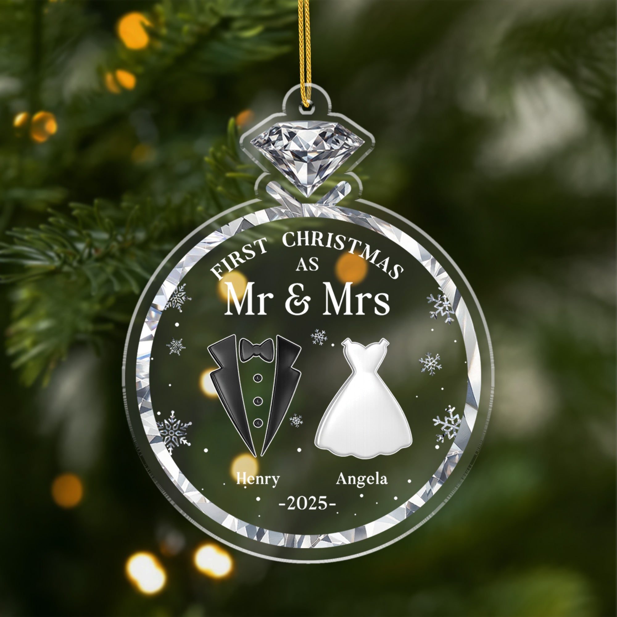 5845OUS1 personalized wedding christmas ornaments for couples first christmas as mr and mrs 5845O8QQG