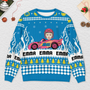 5847WUS2 car ugly christmas sweater_ wth face personalized gifts for kids 5847WTQMK