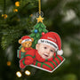 5853OUS1 3d printing effect custom acrylic baby first christmas ornament with photo 5853O8LTK