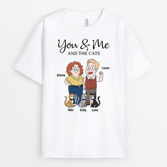 5854AUS1 custom cat shirts for humans couple gifts you me and the cats 5854AKQ7D