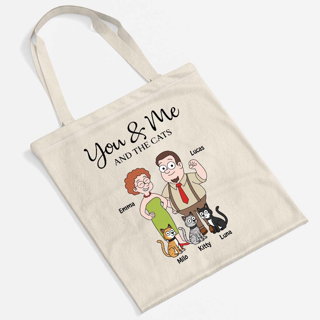 5854BUS2 you me and the cats tote bag personalized gifts for couples 5854BKQ7D