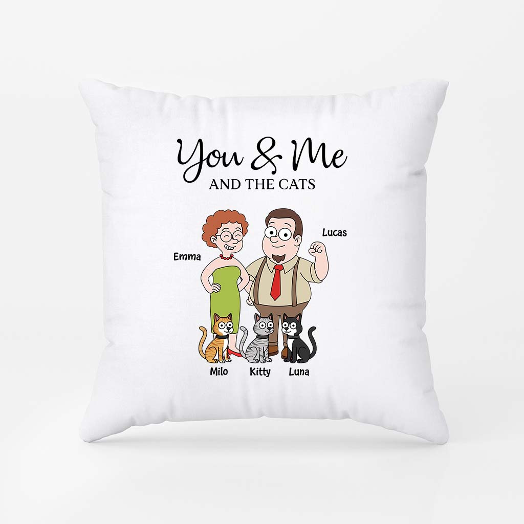 5854PUS2 you me and the cats pillow personalized gifts for couples 5854PKQ7D