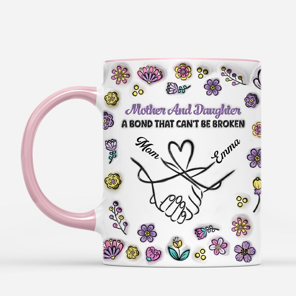 5857MUS2 3d printing effect custom mother and daughter gifts hand holding mug 5857M8LMA