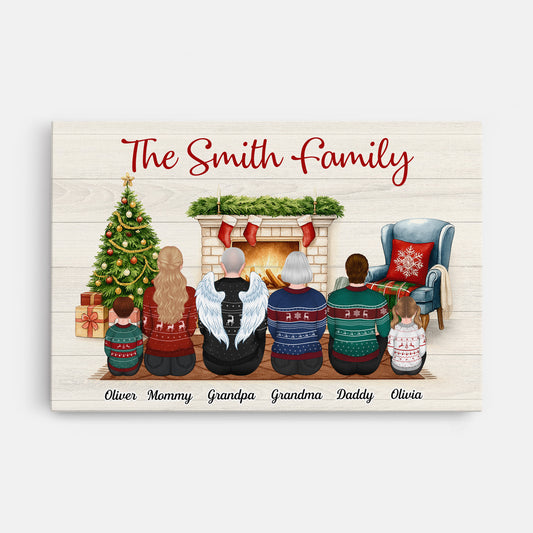 5864CUS1 personalized christmas gifts family sitting together canvas 5864C3YTI