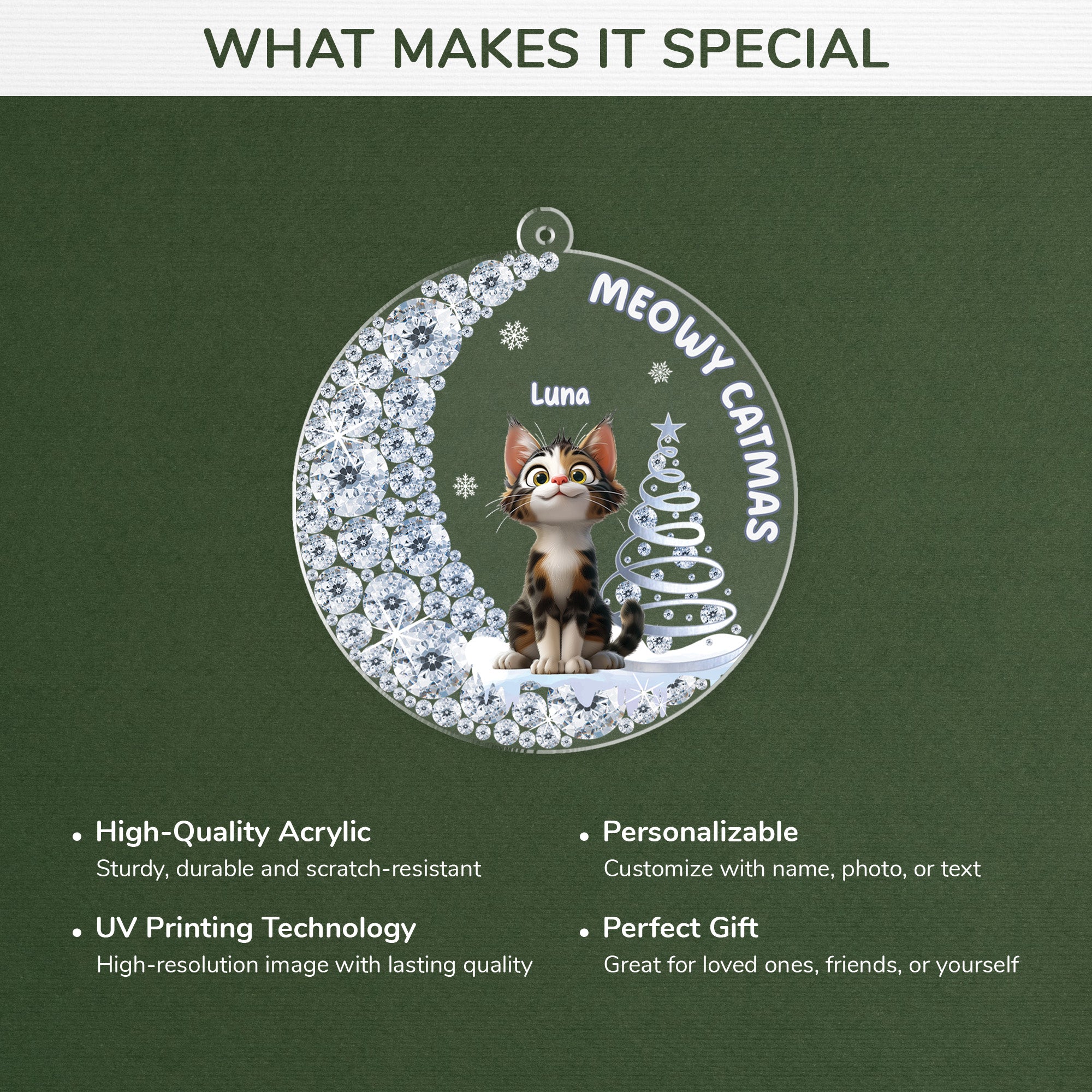 5867OUS4 3d printing effect acrylic cat christmas ornaments gifts for cat lovers 5867OKQMD