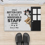 5870DUS2 personalized cat doormat spoiled rotten cats live here 5870D8ZTD