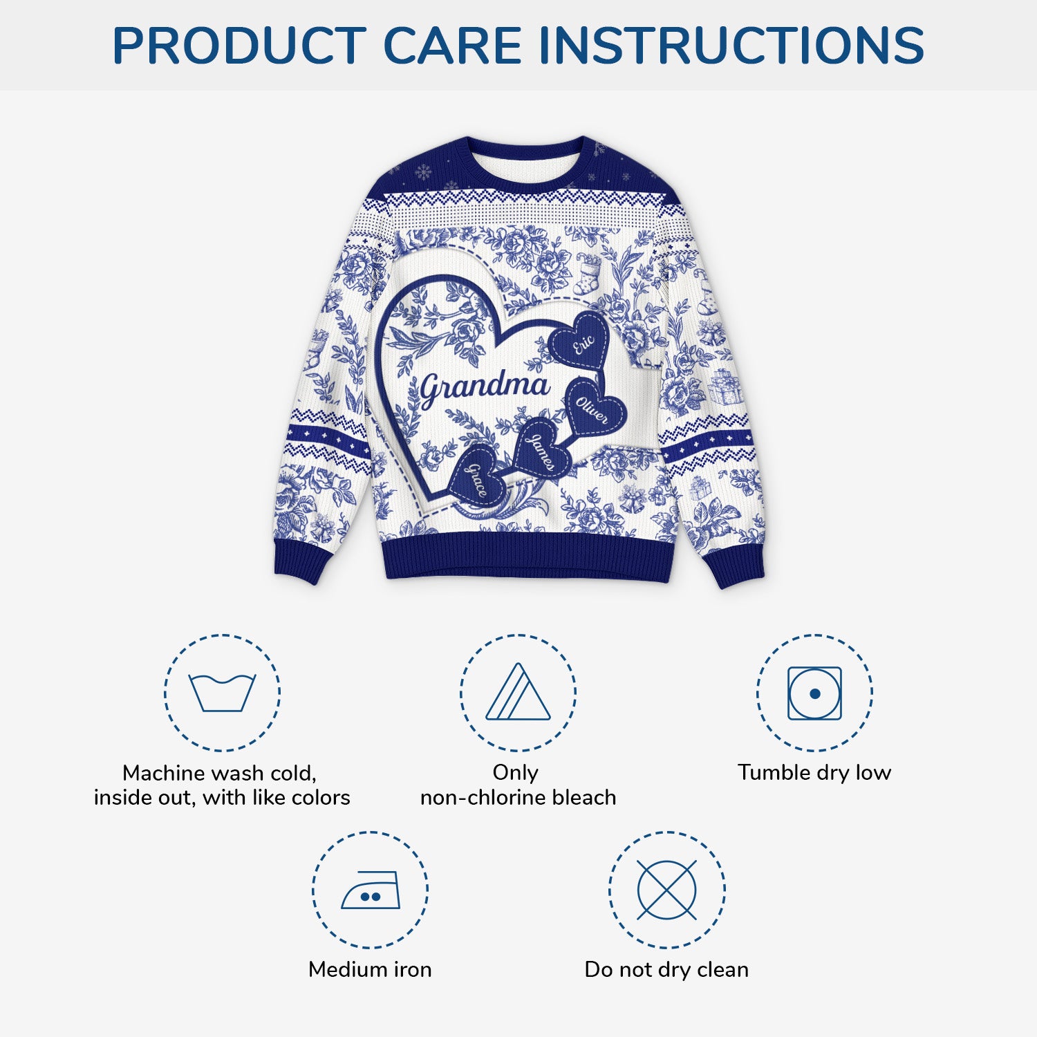 5879WUS4 custom ugly christmas sweater gifts for grandma with grandkids names 5879WKMTA