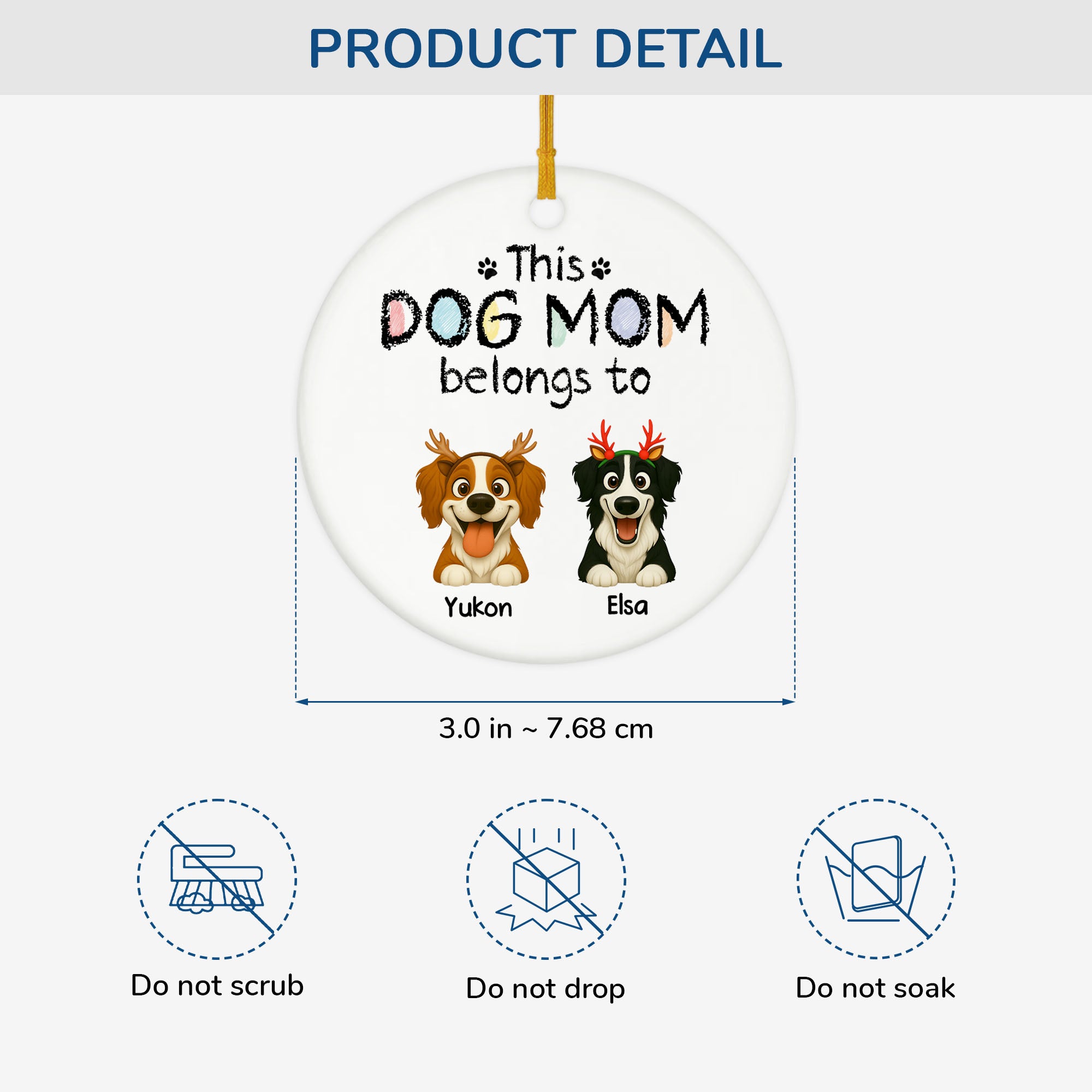 5882OUS3 custom ceramic christmas ornaments gifts for dog owners 5882OKV5C