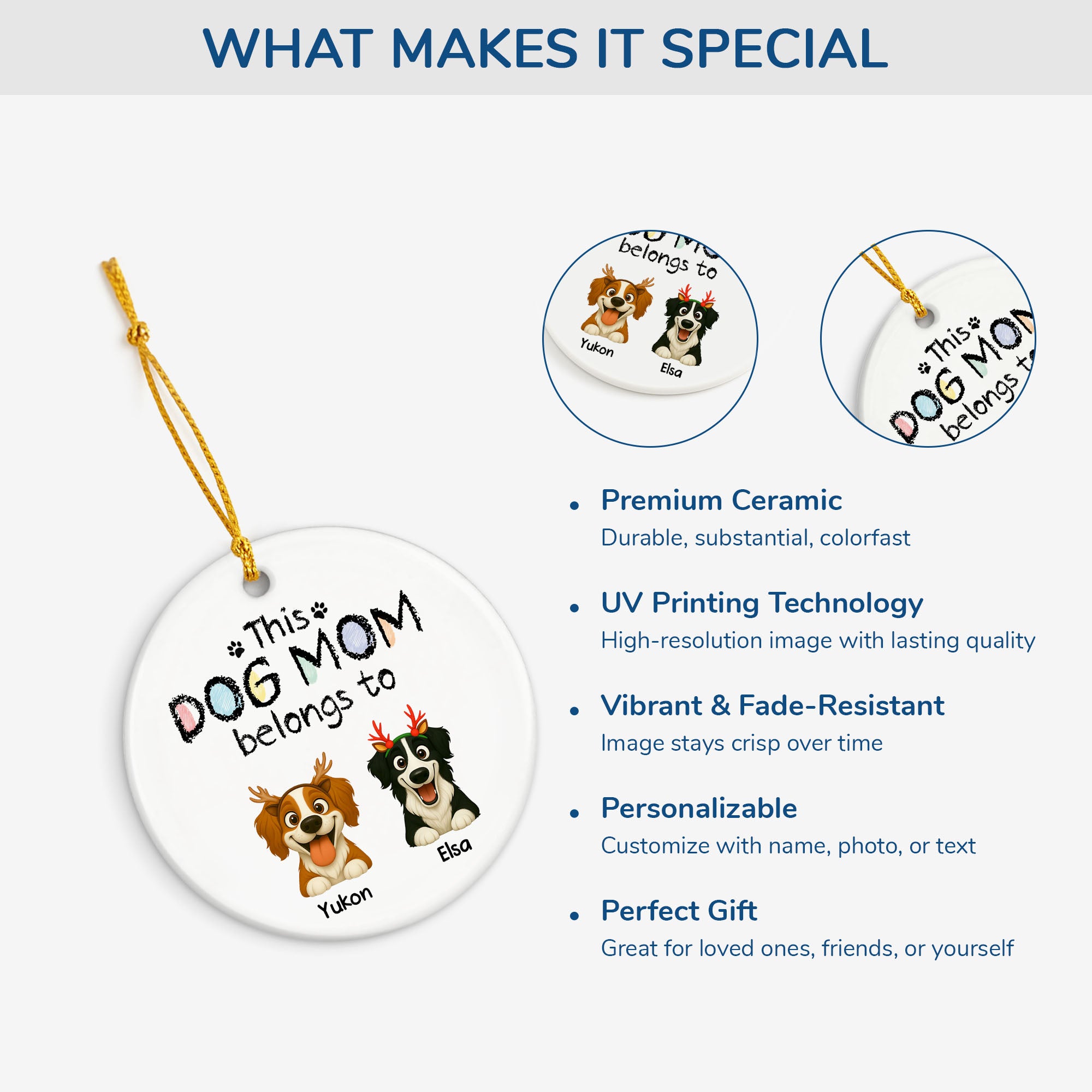 5882OUS4 custom ceramic christmas ornaments gifts for dog owners 5882OKV5C