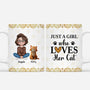 5884MUS1 personalized cat and owner mug_ just a girl who loves her cat 5884M3YMD